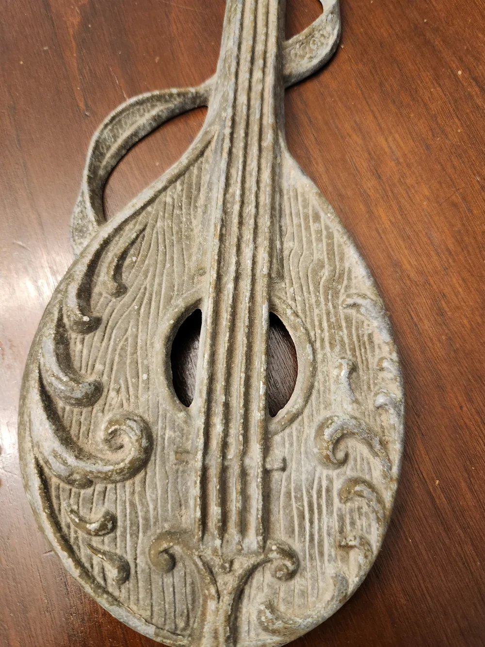 Decorative Gray Musical Mandolin Wall Plaques - Set of 2